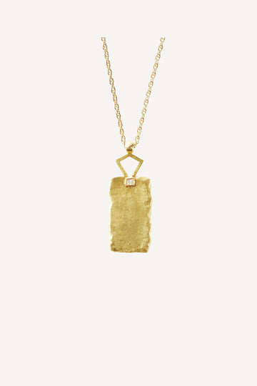 Paloma Flacon Big 0.05 ct Diamond Gold Necklace - Front View | Elhanati