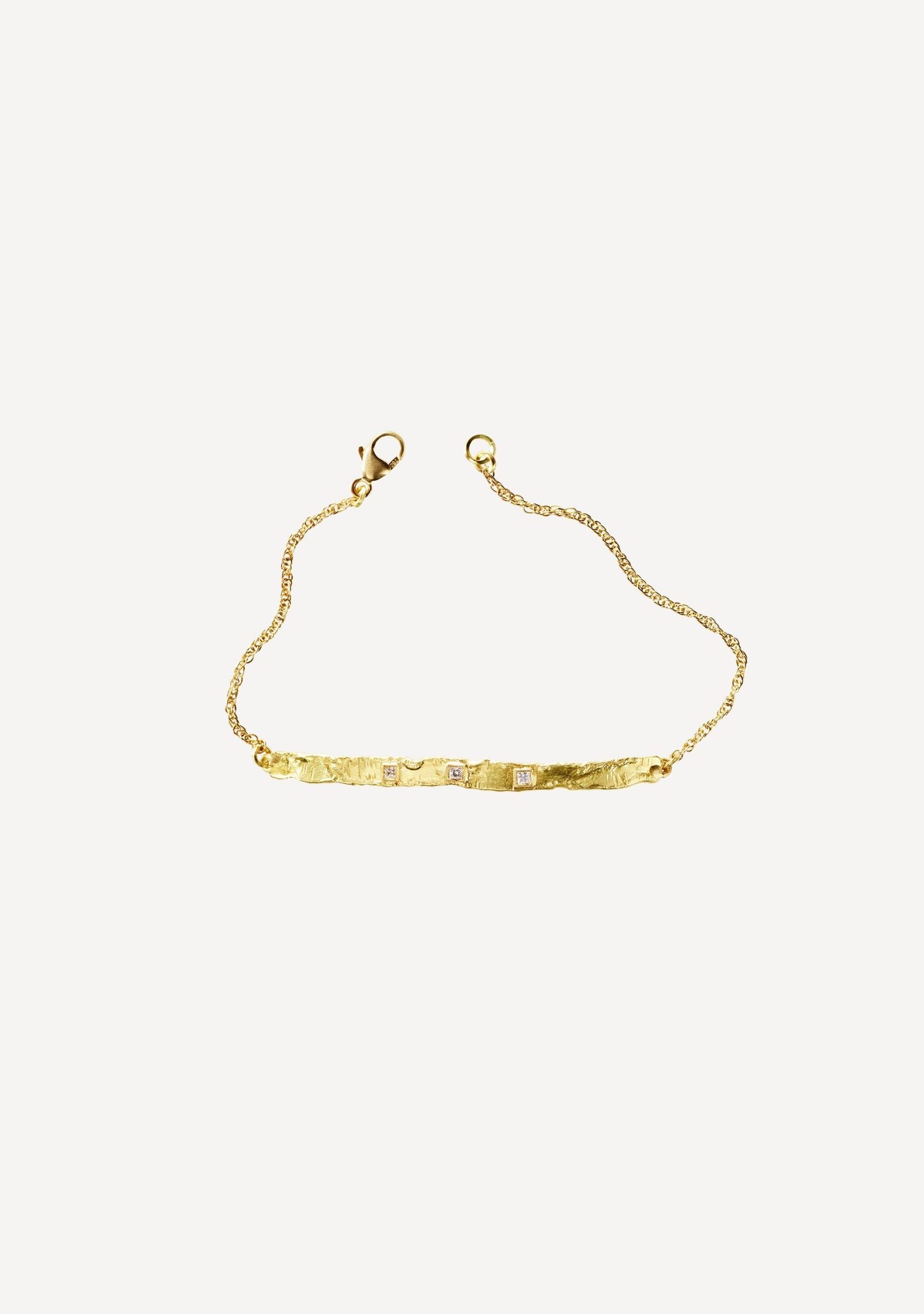 Paloma Medium 0.06 ct Diamond Gold Bracelet - Front View | Elhanati
