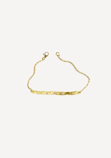 Paloma Medium 0.06 ct Diamond Gold Bracelet - Front View | Elhanati