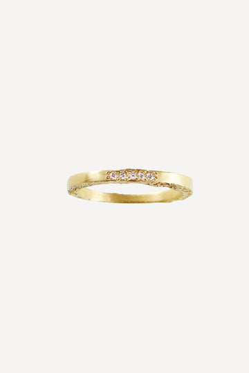 Paloma Moon Five Diamond Gold Ring - Front View | Elhanati