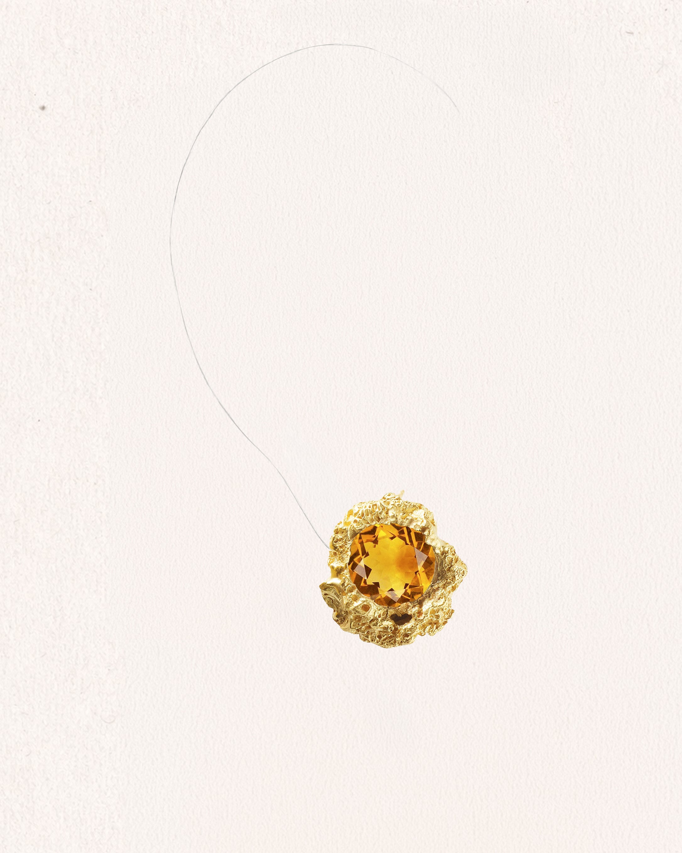 Rock Muse Big Citrin Earrings  [Pair]