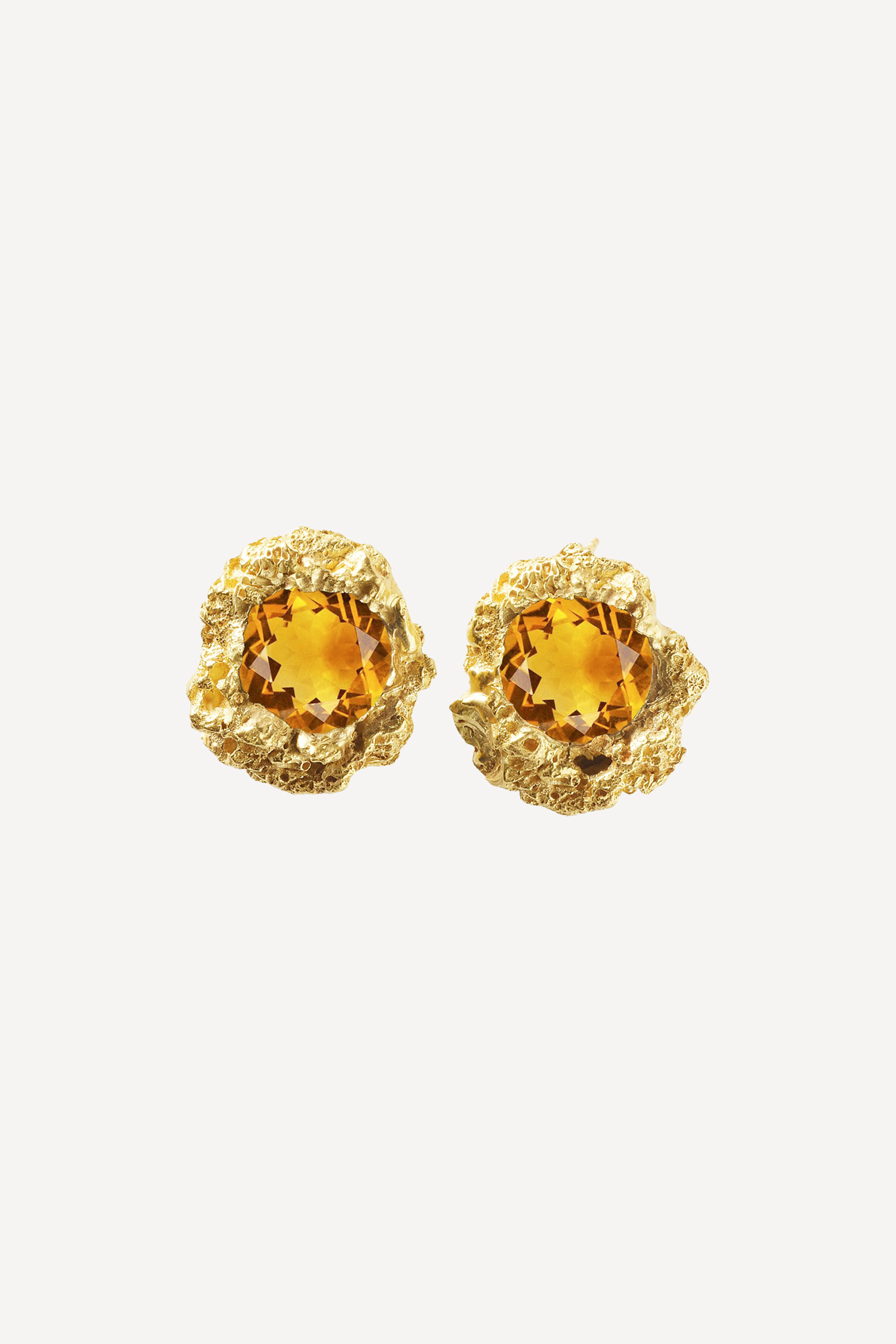 Rock Muse Big Citrin Earrings  [Pair]