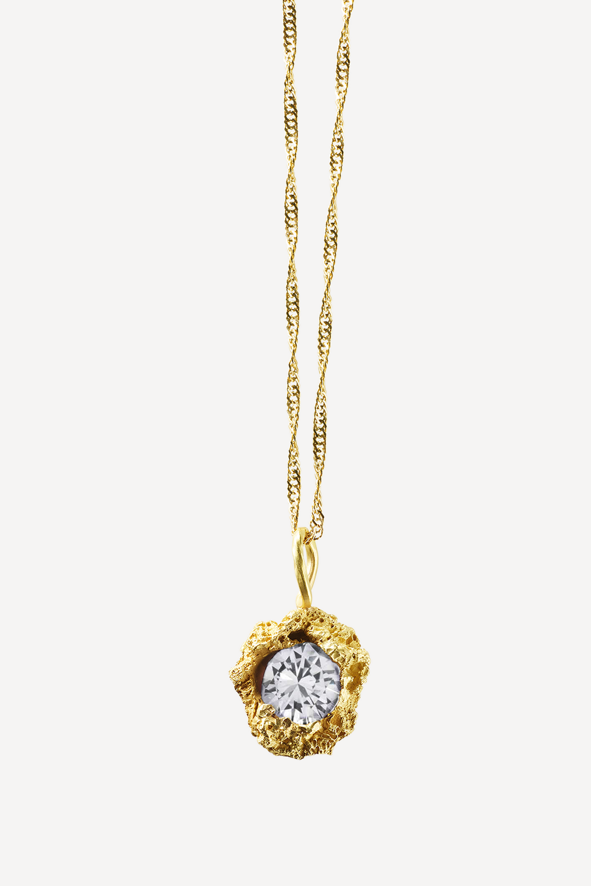 Rock Muse Big Topaz Gold Necklace - Front View | Elhanati