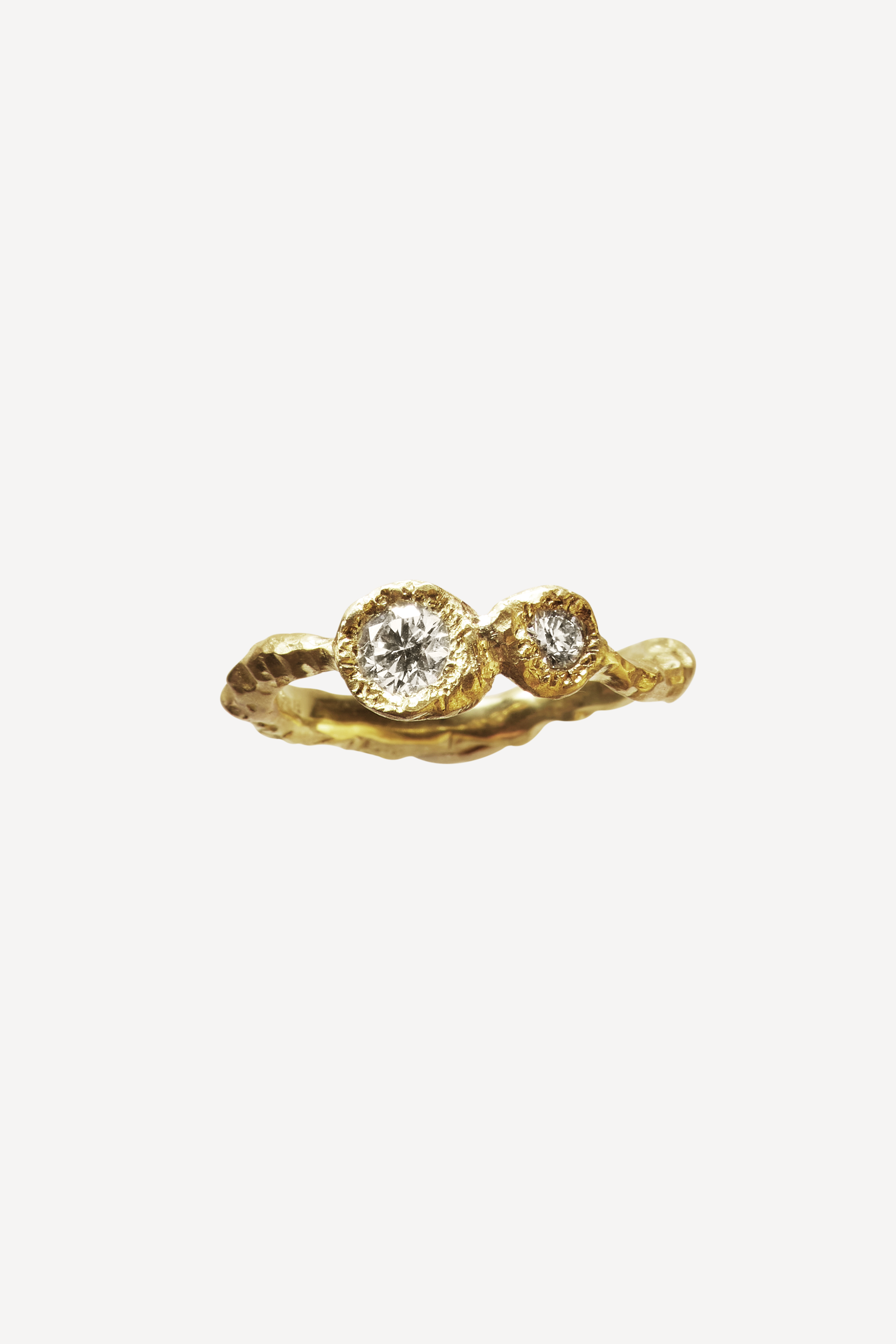 Rock Muse Double 0.45 ct Diamonds Gold Ring