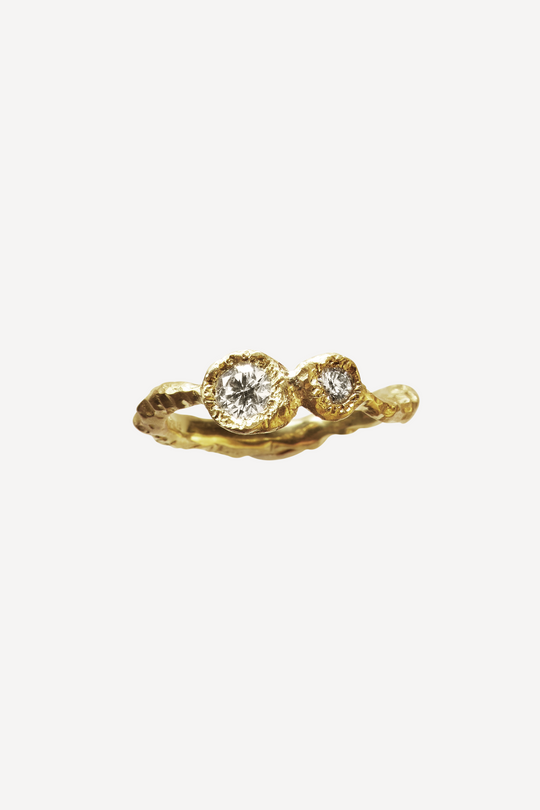 Rock Muse Double 0.45 ct Diamonds Gold Ring