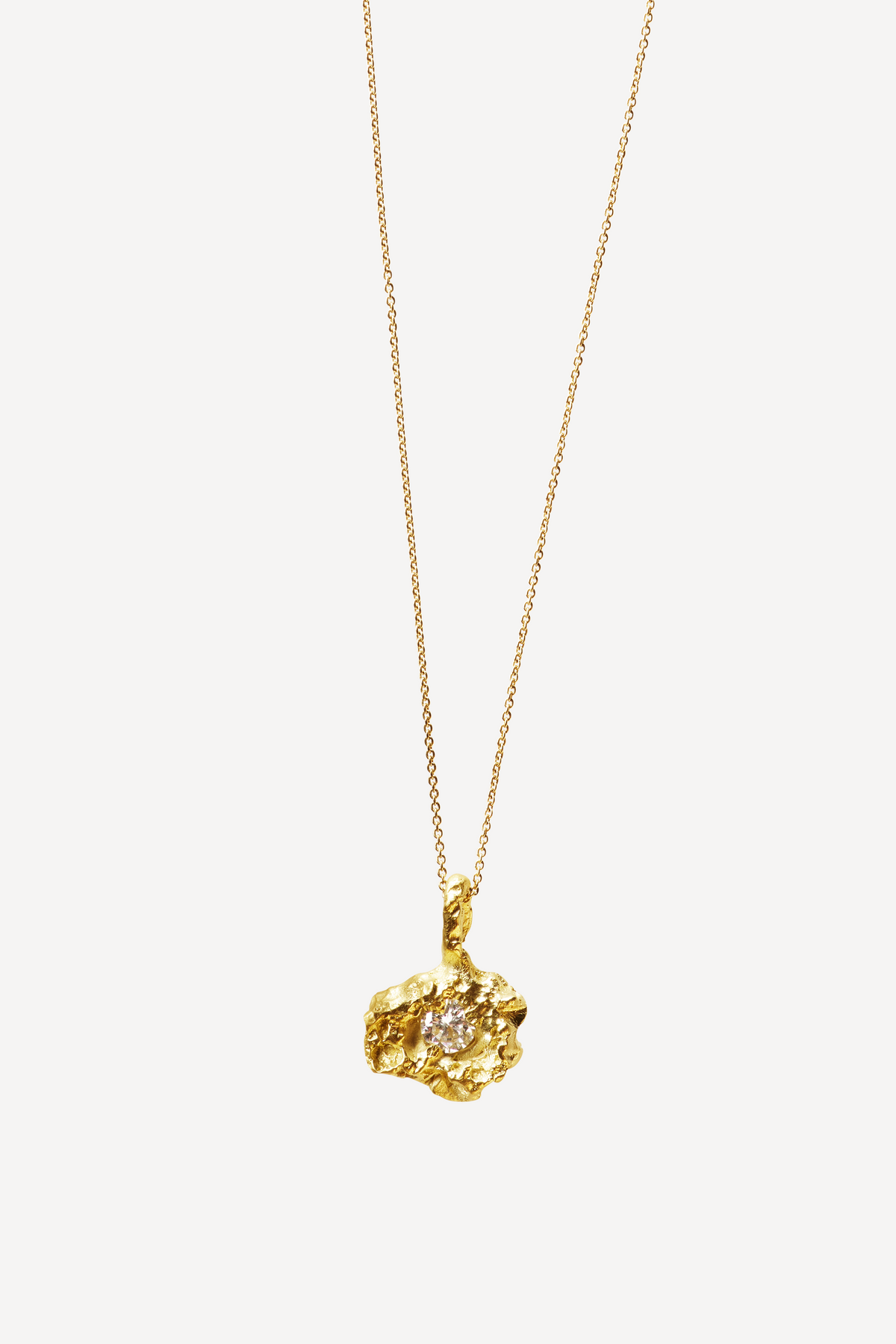 Rock Muse Medium 0.35 ct Diamond Gold Necklace - Front View | Elhanati