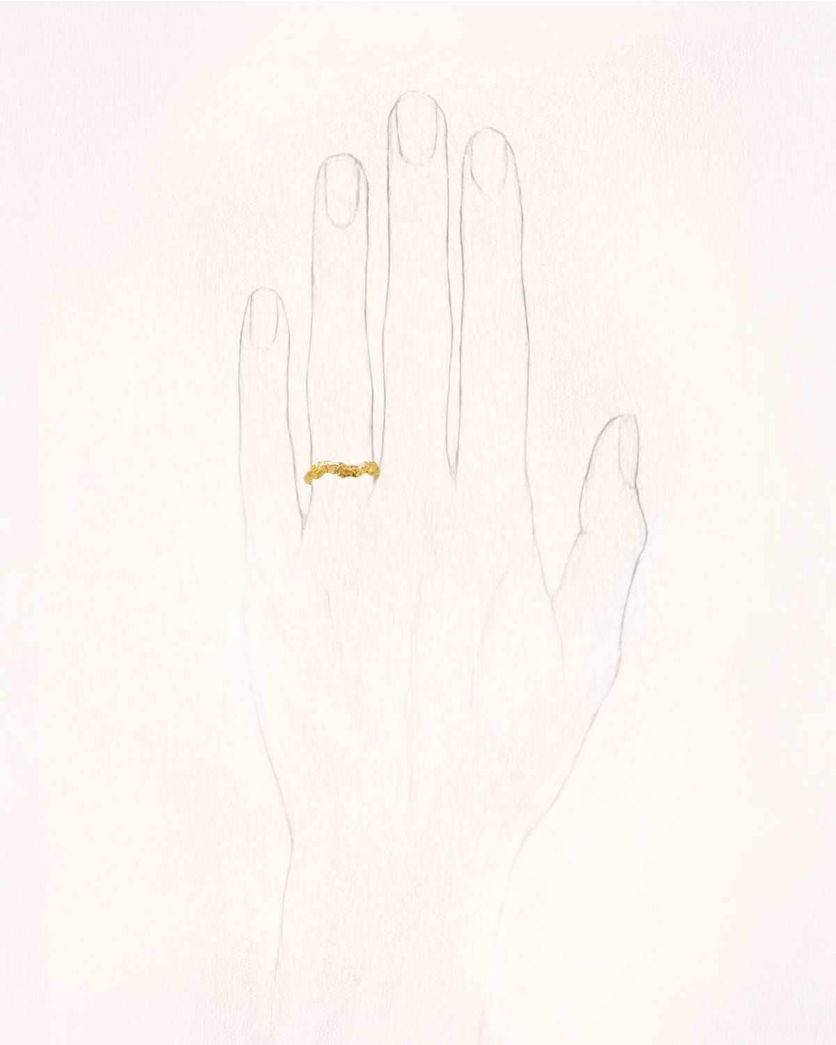 Rock Muse Nude Gold Band - On Hand | Elhanati 