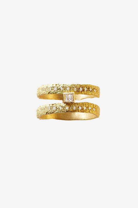 Roxy Graphic Lux Two 0.32 ct Diamond Gold Ring