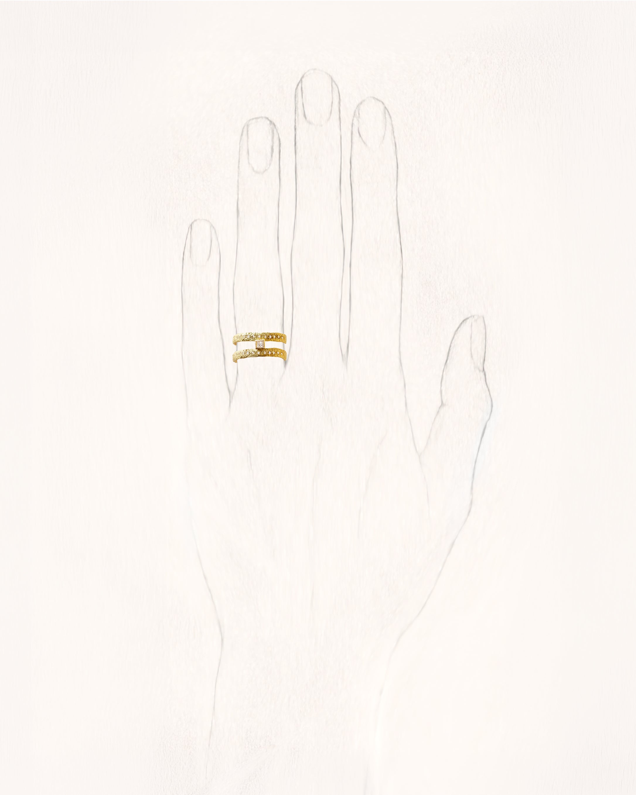 Roxy Graphic Lux Two 0.32 ct Diamond Gold Ring
