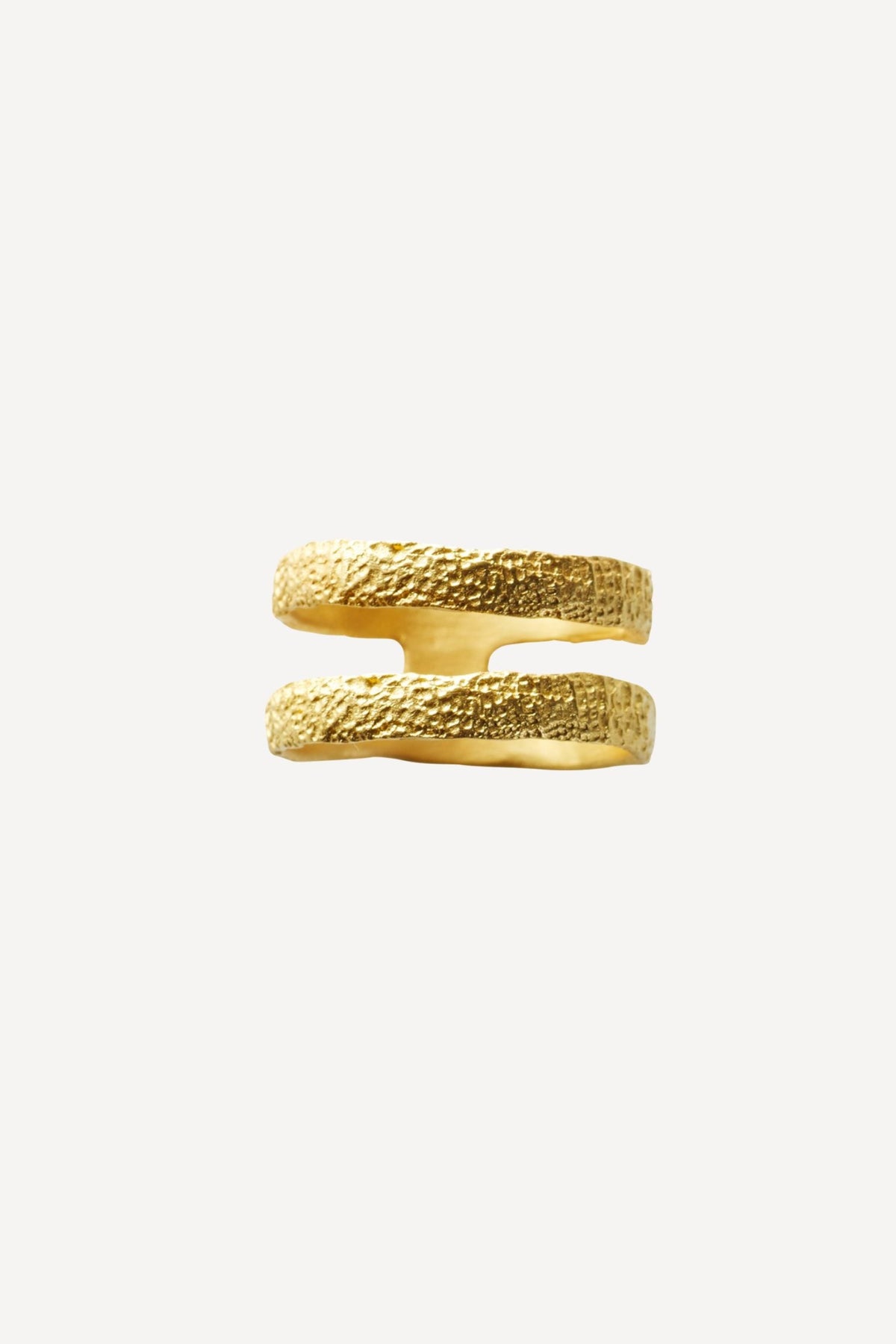 Roxy Graphic Nude Gold Ring - Front View | Elhanati 