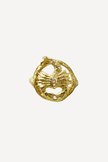 Star Sign Poetry Scorpio Lux Diamond Gold Ring