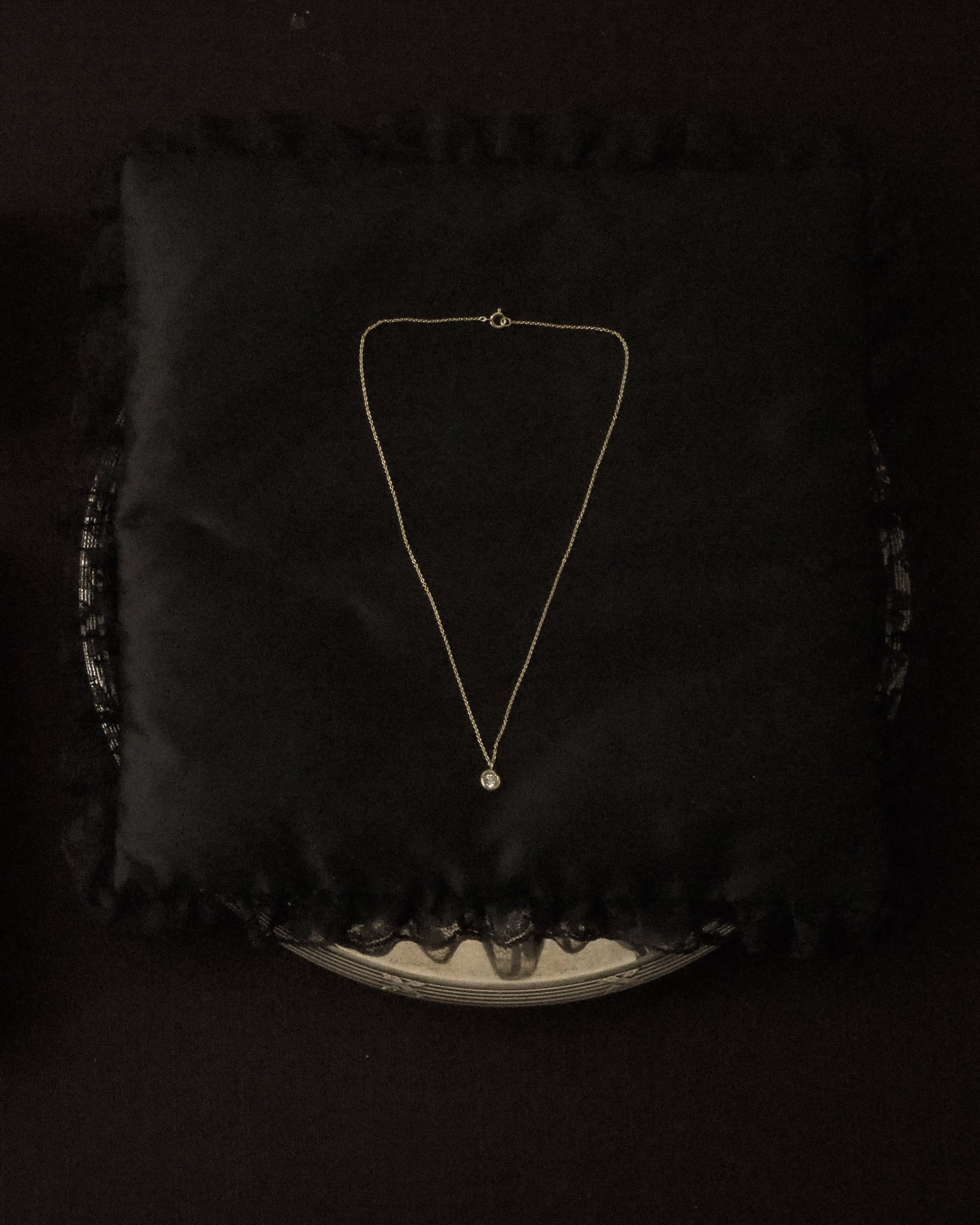 Solitaire Iman 0.20 ct Diamond Gold Necklace