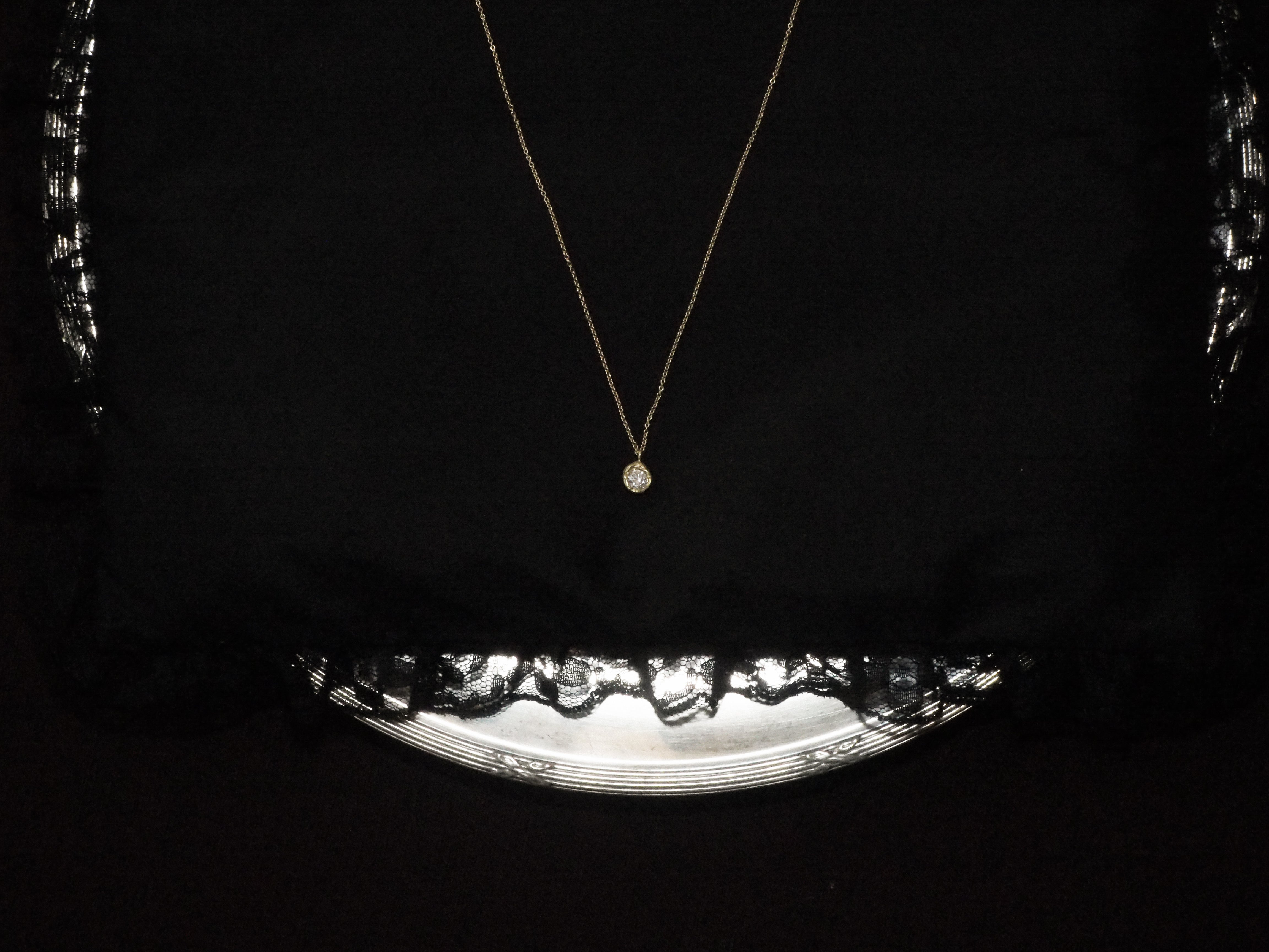 Solitaire Iman 0.35 ct Diamond Gold Necklace