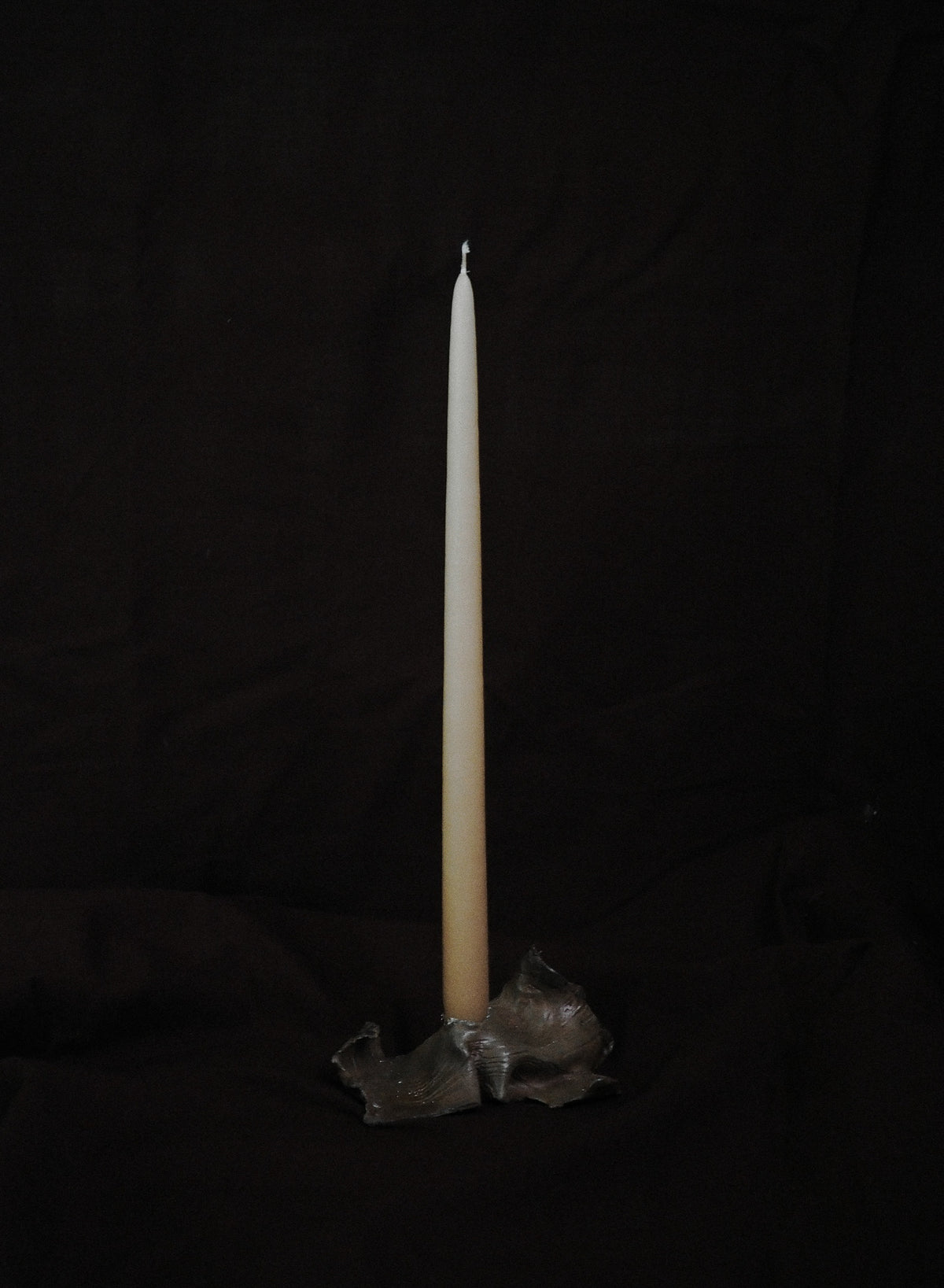 Scirocco Candle Holder Patinated Bronze - Front View | Elhanati 