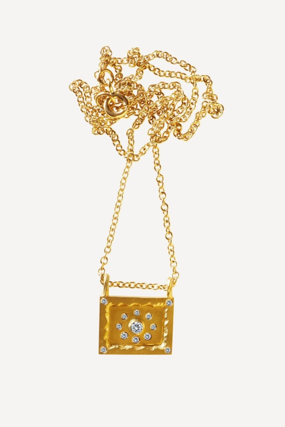Small Worlds Havana Diamond Gold Necklace - Front View | Elhanati 