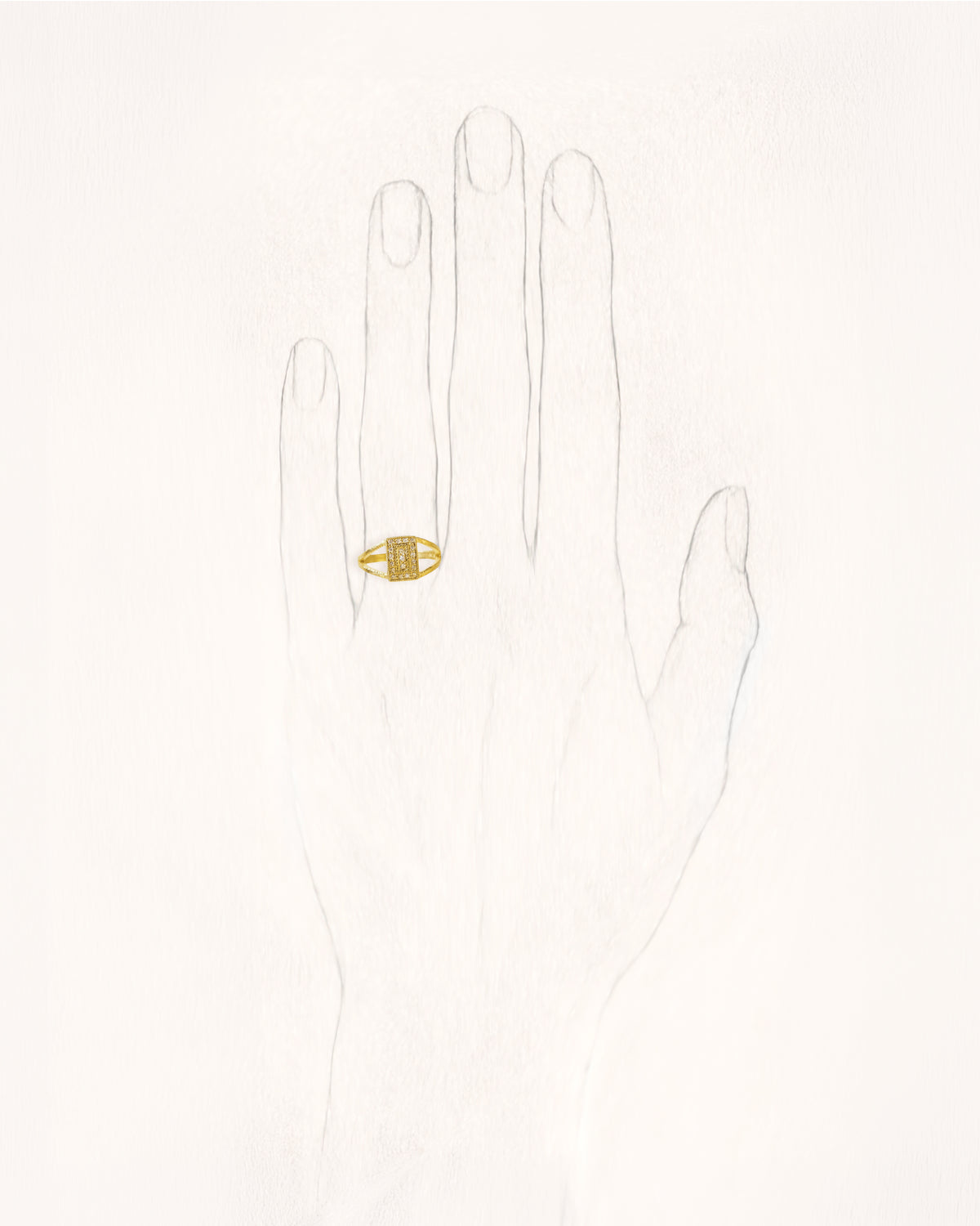 Small Worlds Paris Diamond Gold Ring - On Hand | Elhanati 