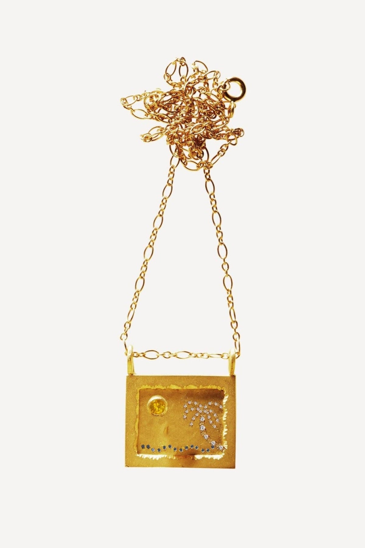 Small Worlds St. Tropez Gold Necklace - Front View | Elhanati 