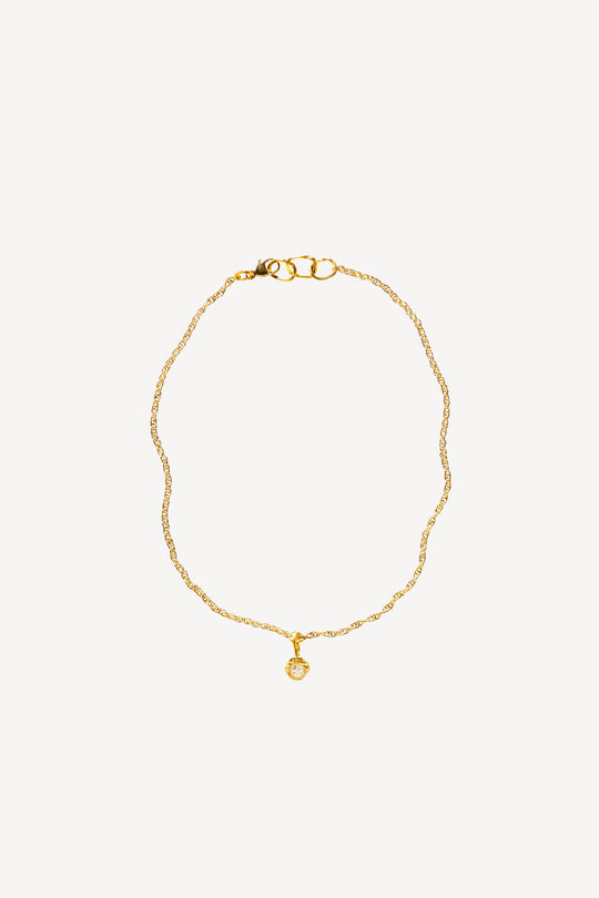 Solitaire 0.05ct Diamond Gold Bracelet