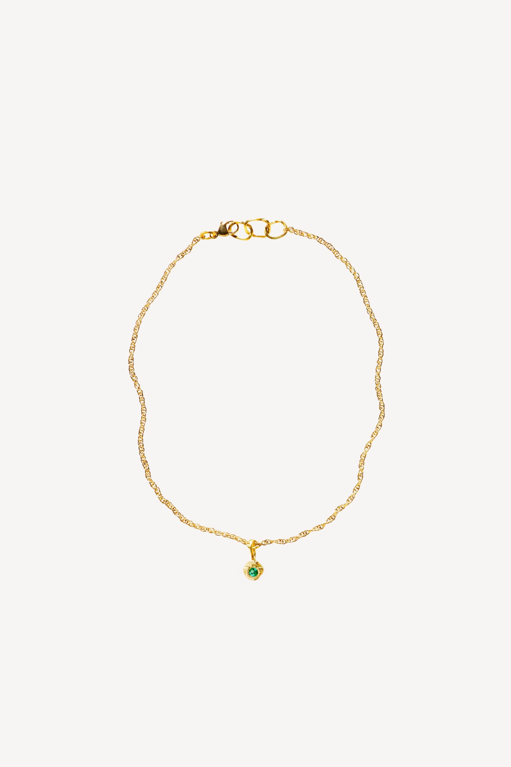 Solitaire 0.05 Emerald Gold Bracelet