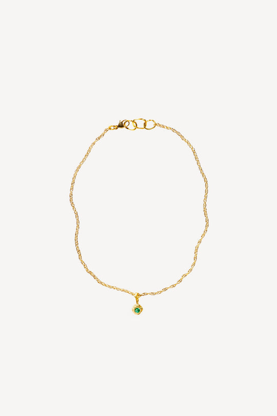 Solitaire 0.05 Emerald Gold Bracelet