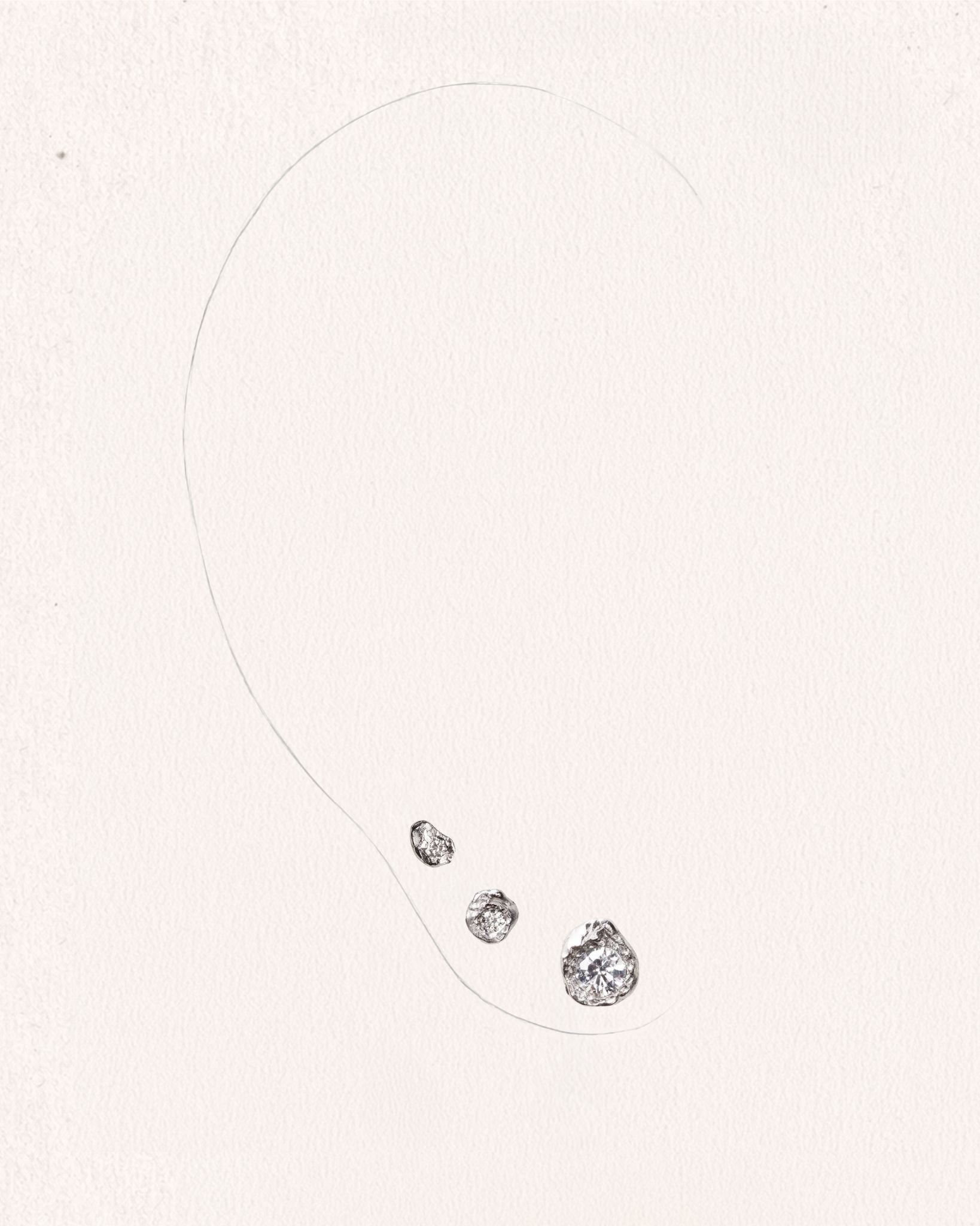 Solitaire Iman 0.02 ct Diamond White Gold Earring [Single]