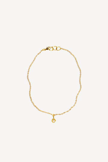 Solitaire 0.05ct Diamond Gold Bracelet - Front View | Elhanati
