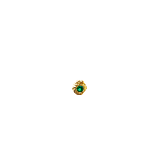 Solitaire Evie 0.05 Emerald Gold Earring [Single]