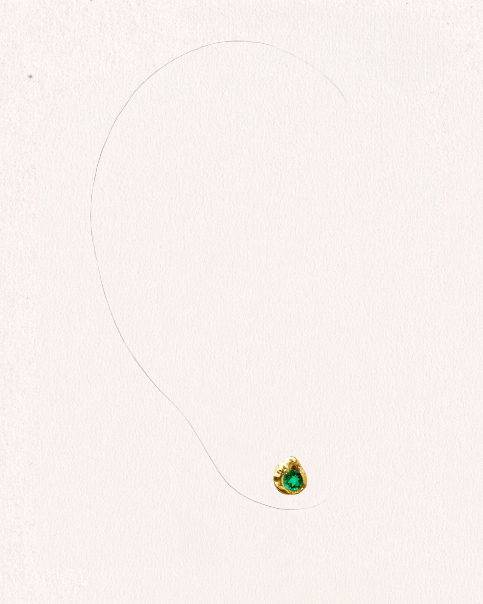 Solitaire Evie 0.10 Emerald Gold Earring [Single]