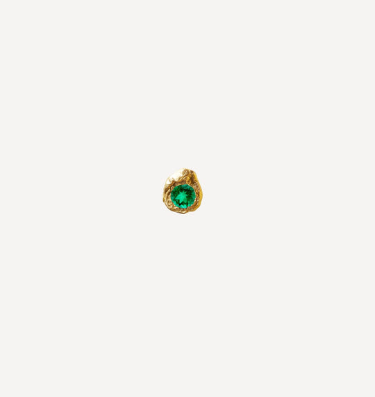 Solitaire Evie 0.20 Emerald Gold Earring [Single]
