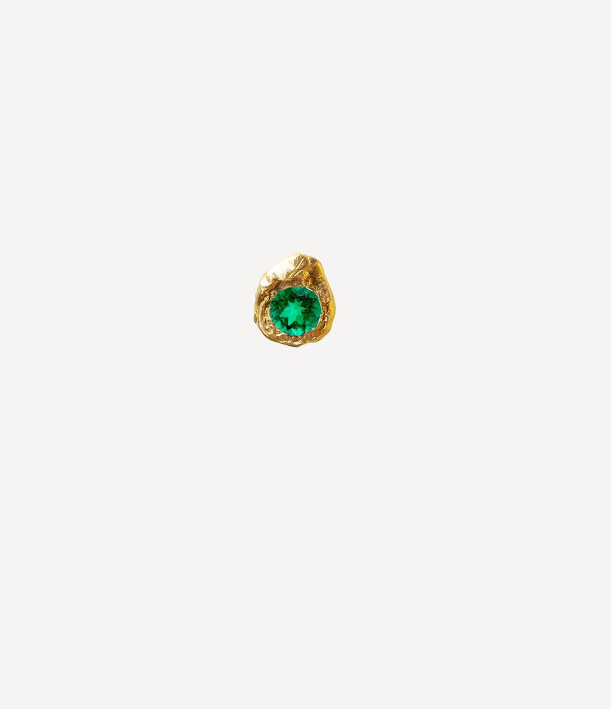 Solitaire Evie 0.35 Emerald Gold Earring [Single]- Front View | Elhanati