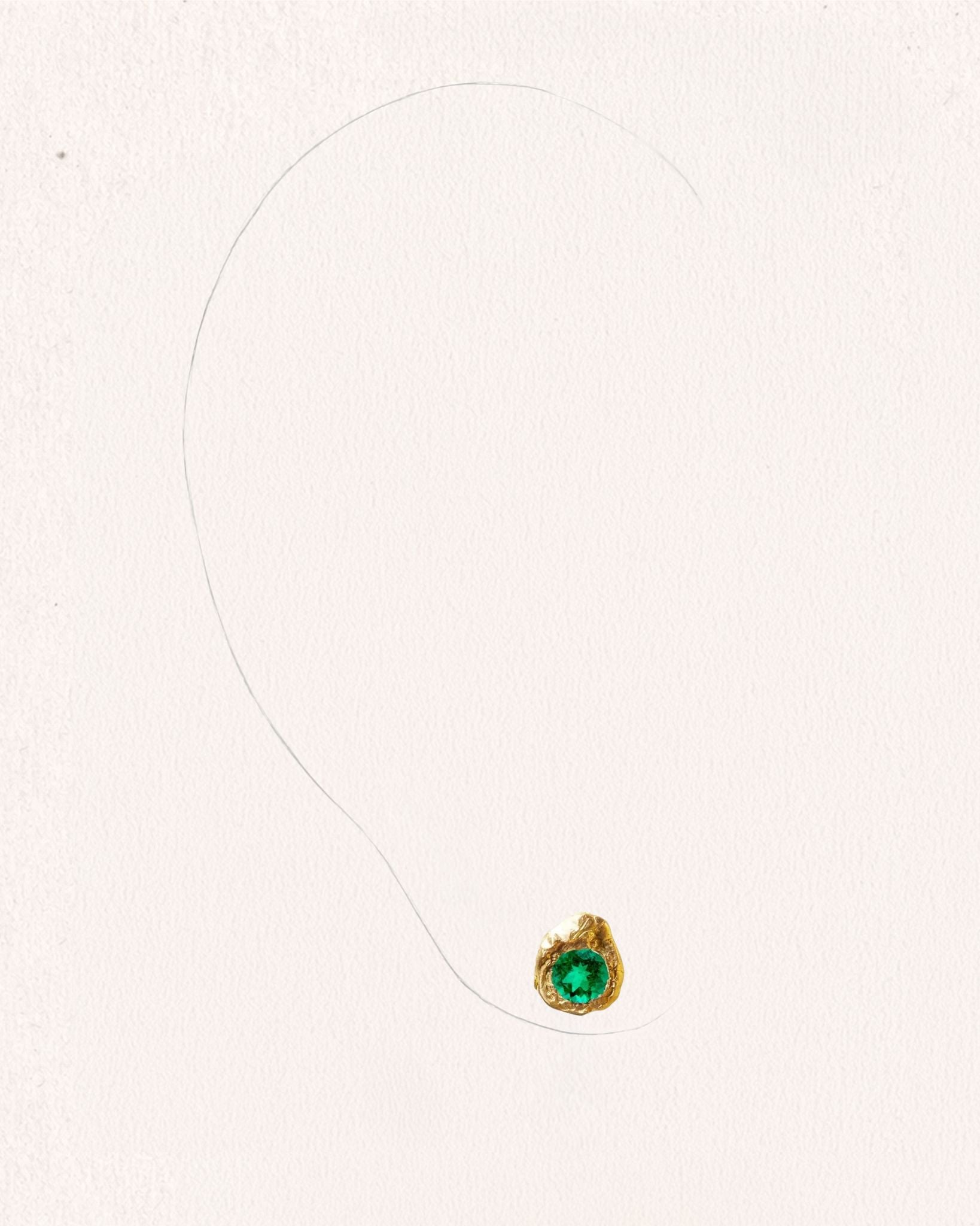 Solitaire Evie 0.35 Emerald Gold Earring [Single]