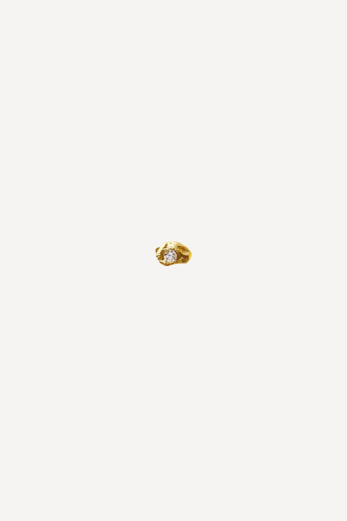 Solitaire Iman 0.02 ct Diamond Gold Earring [Single] - Front View | Elhanati