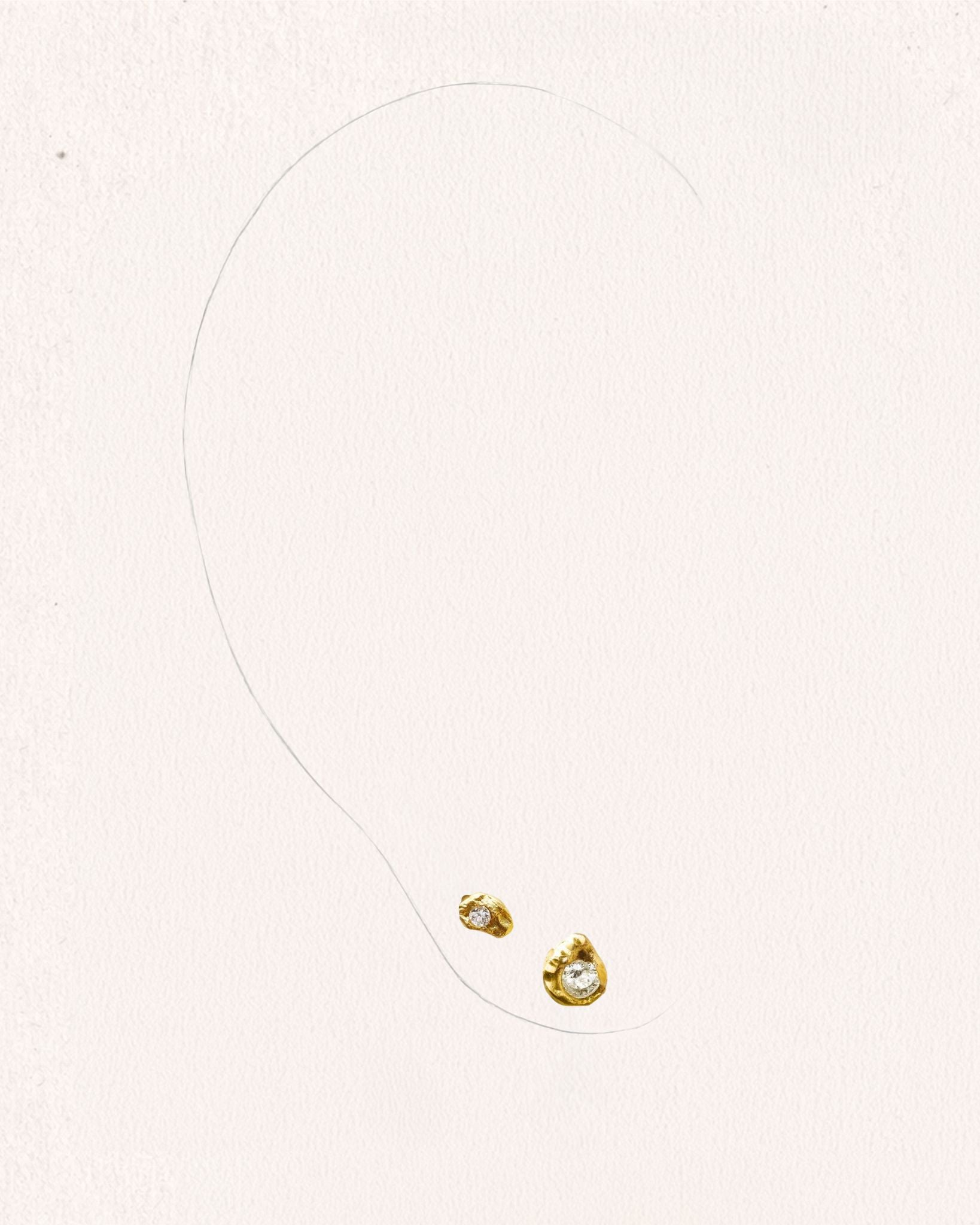 Solitaire Iman 0.02 ct Diamond Gold Earring [Single]