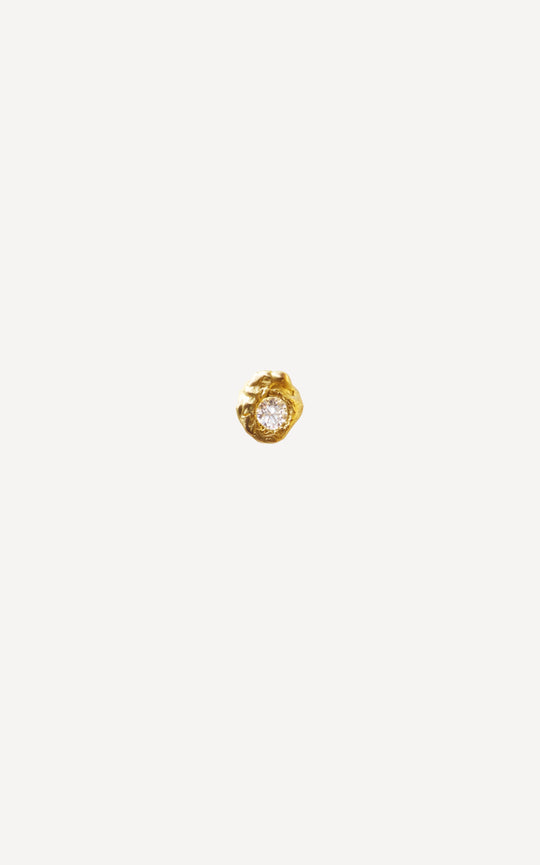 Solitaire Iman 0.05 ct Diamond Gold Earring [Single]