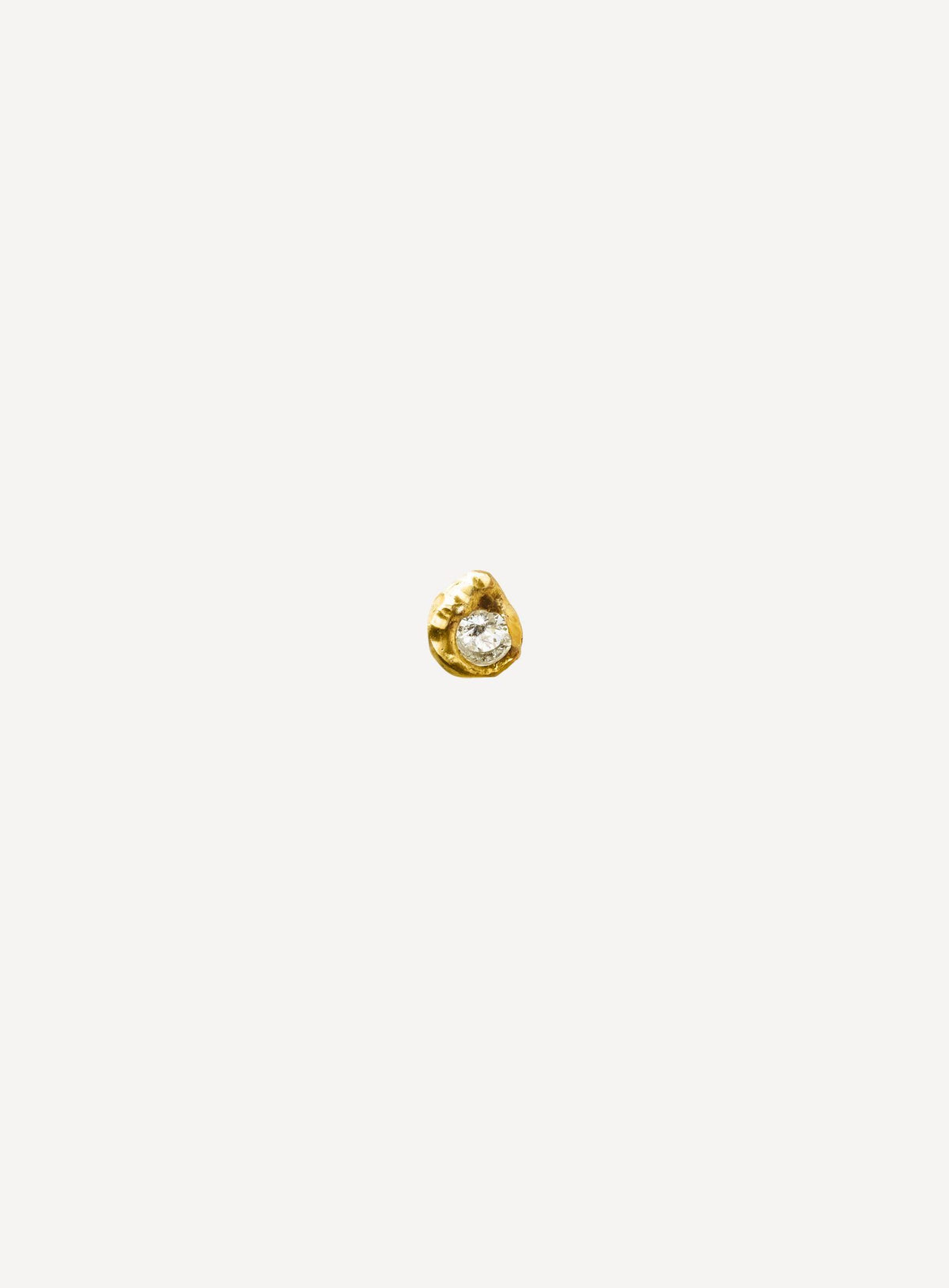 Solitaire Iman 0.10 ct Diamond Gold Earring [Single] - Front View | Elhanati