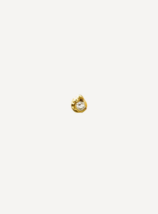 Solitaire Iman 0.10 ct Diamond Gold Earring [Single]