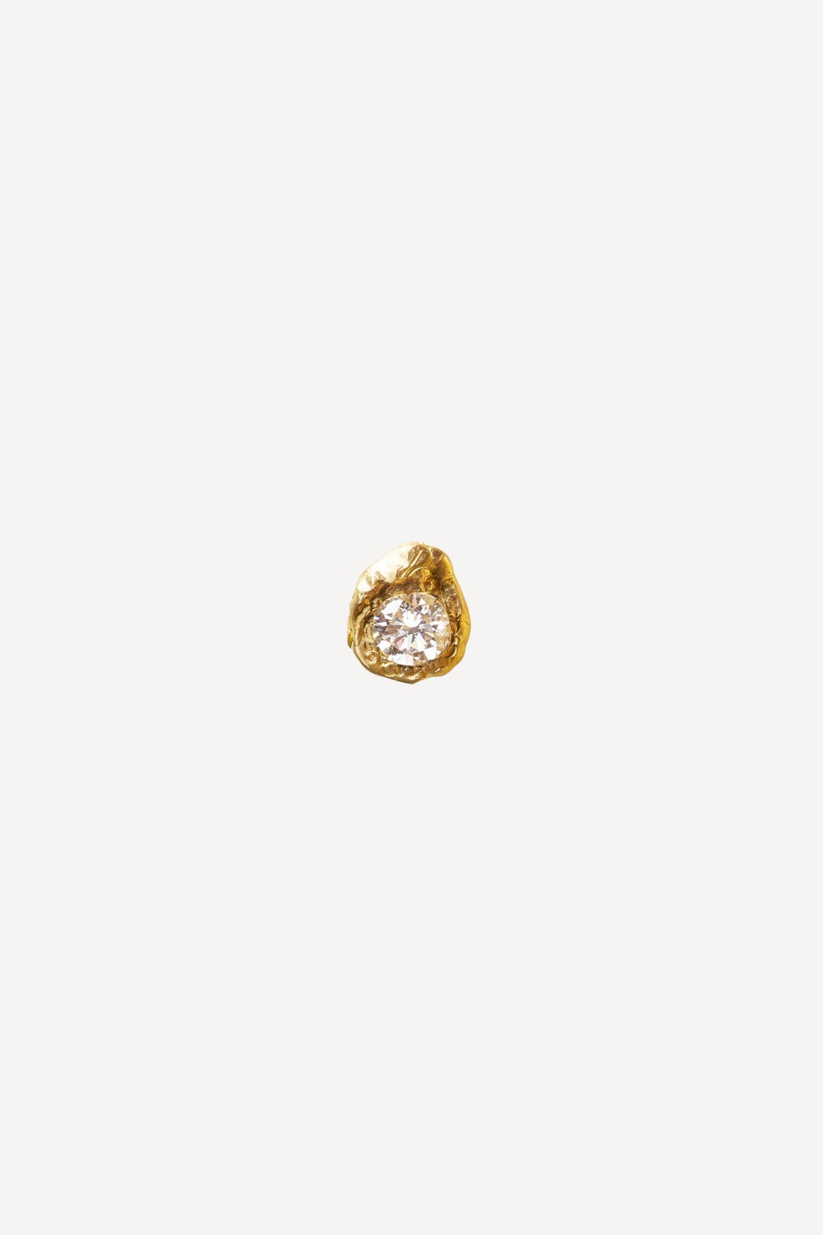 Solitaire Iman 0.20 ct Diamond Gold Earring [Single] - Front View | Elhanati