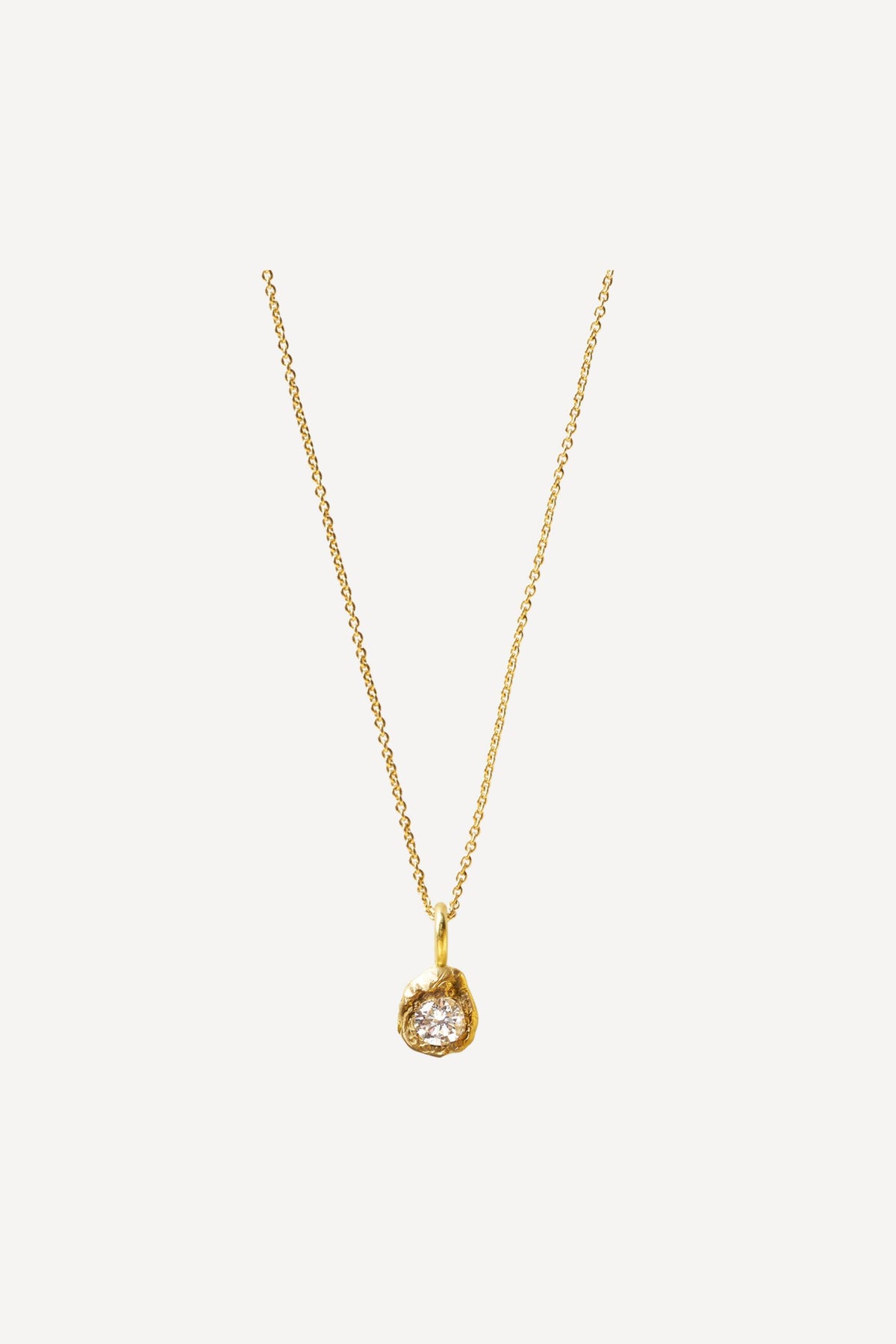 Solitaire Iman 0.20 ct Diamond Gold Necklace - Front View | Elhanati