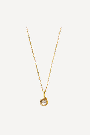 Solitaire Iman 0.20 ct Diamond Gold Necklace - Front View | Elhanati