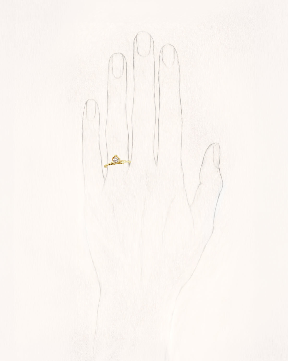 Solitaire Iman 0.20 ct Diamond Gold Ring - On Hand | Elhanati