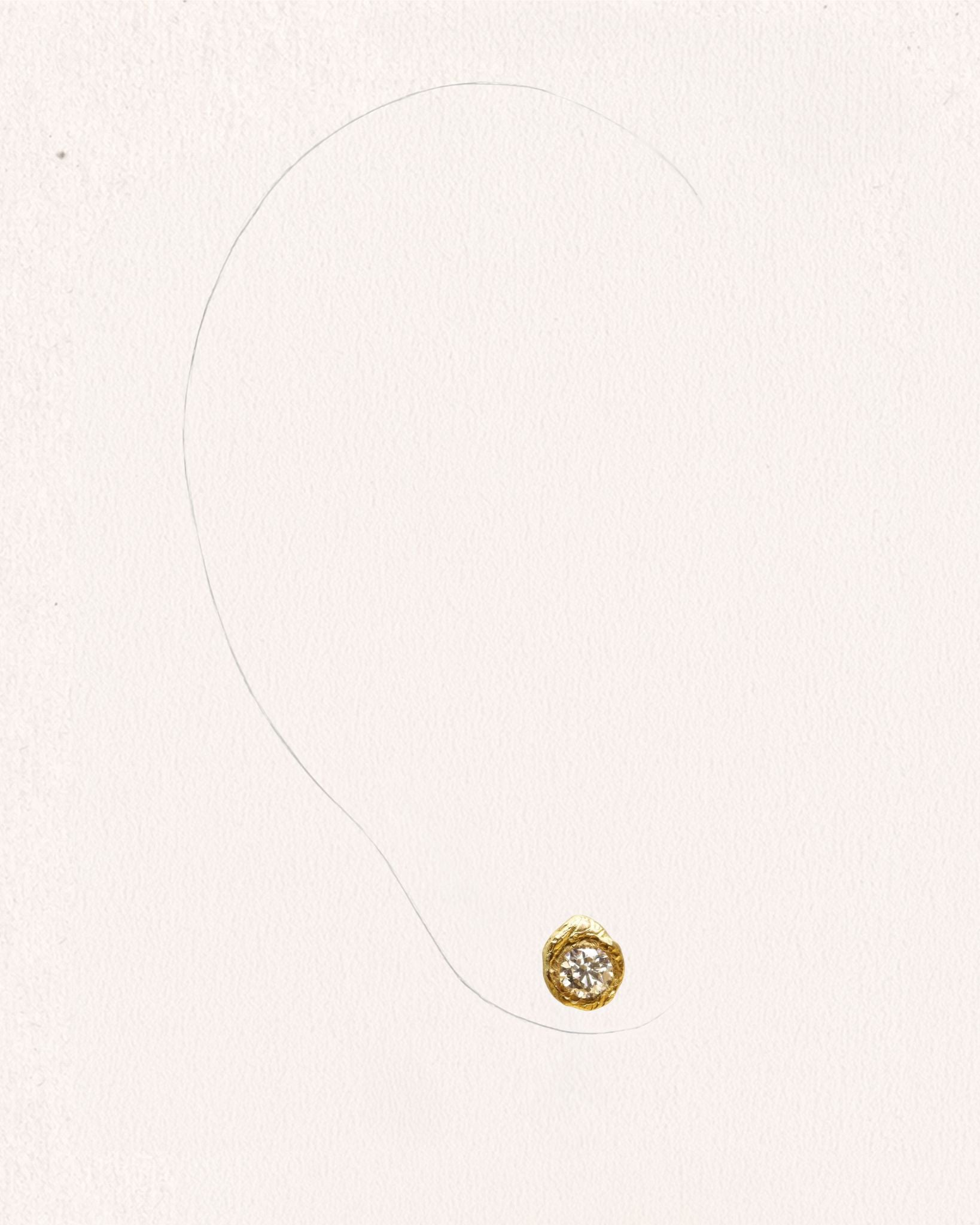 Solitaire Iman 0.35 ct Diamond Gold Earring [Single]