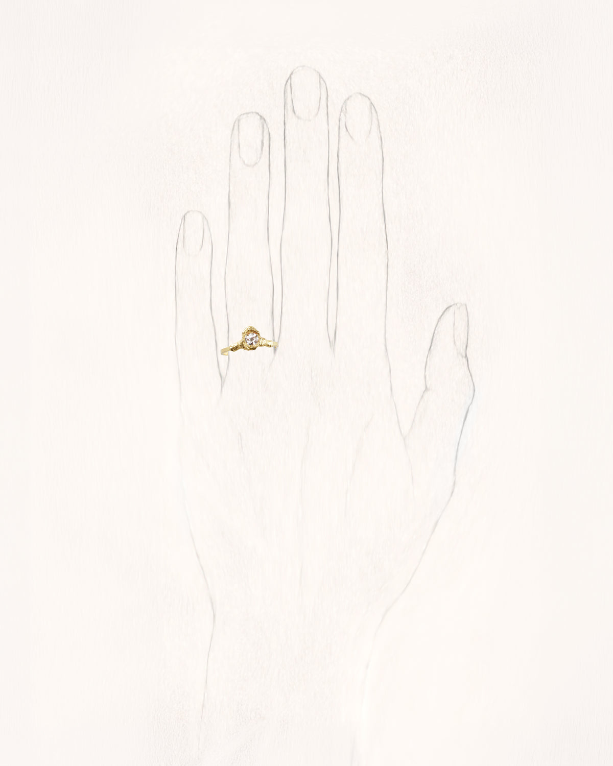 Solitaire Iman 0.35 ct Diamond Gold Ring - On Hand | Elhanati
