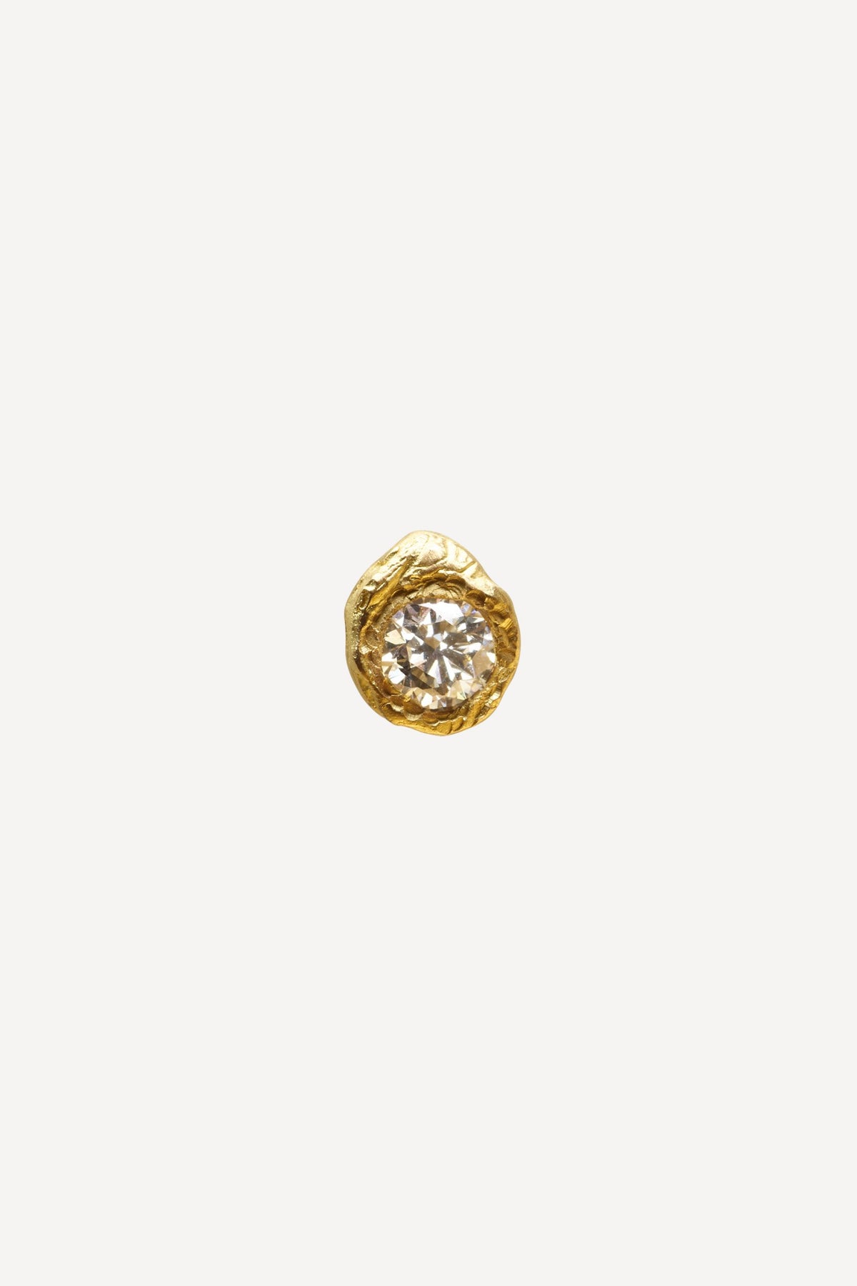 Solitaire Iman 0.50 ct Diamond Gold Earring [Single] - Front View | Elhanati