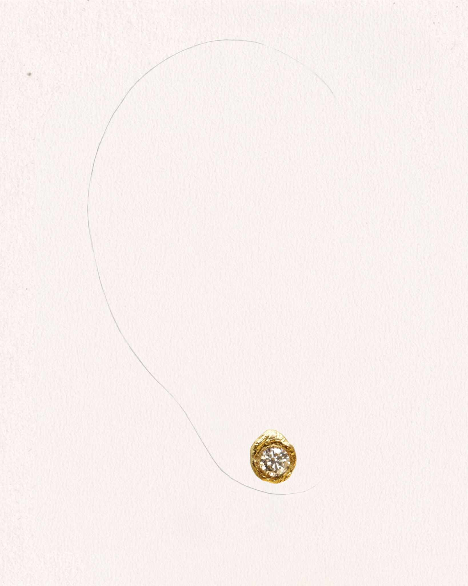 Solitaire Iman 0.50 ct Diamond Gold Earring [Single]