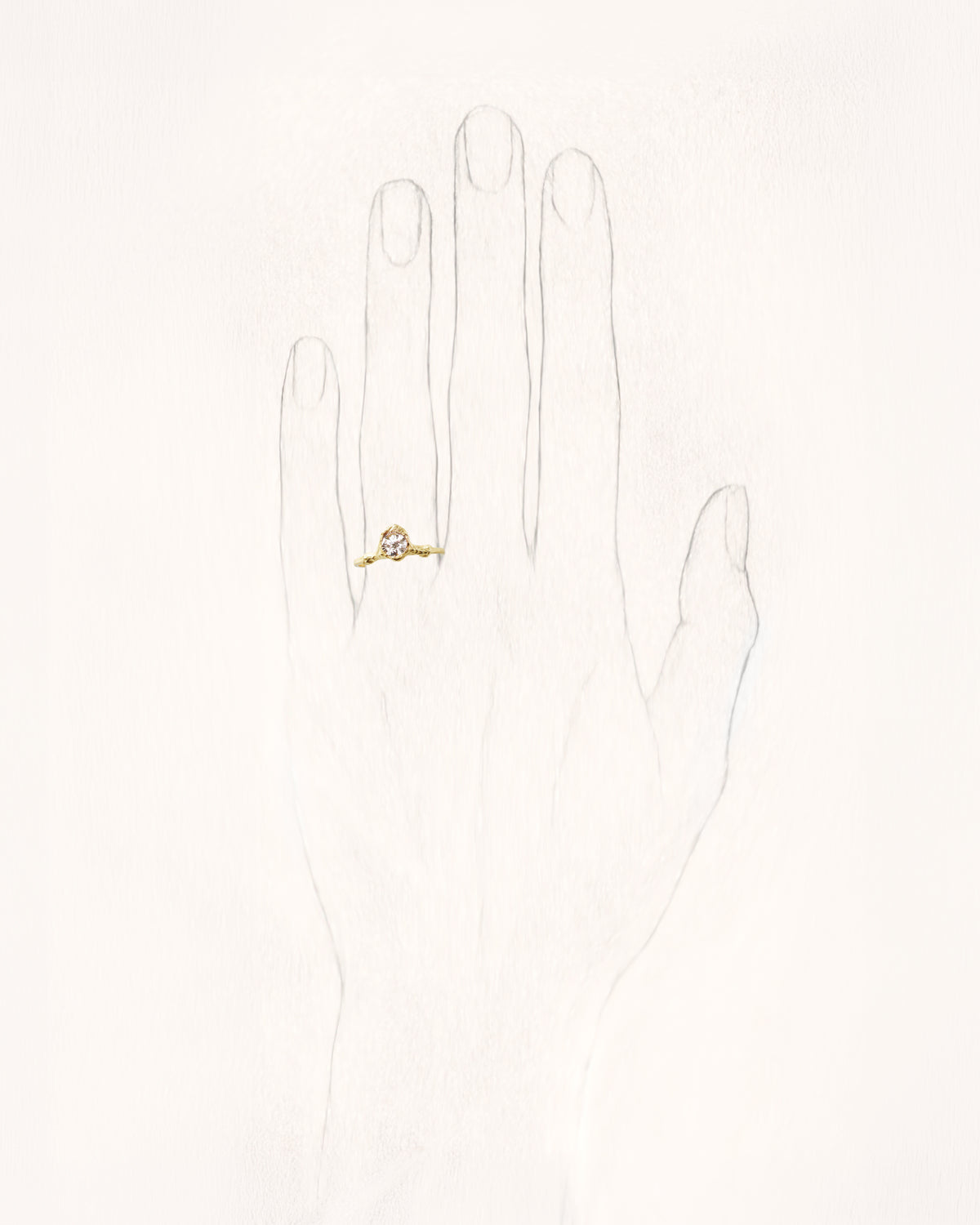 Solitaire Iman 0.50 ct Diamond Gold Ring - On Hand | Elhanati