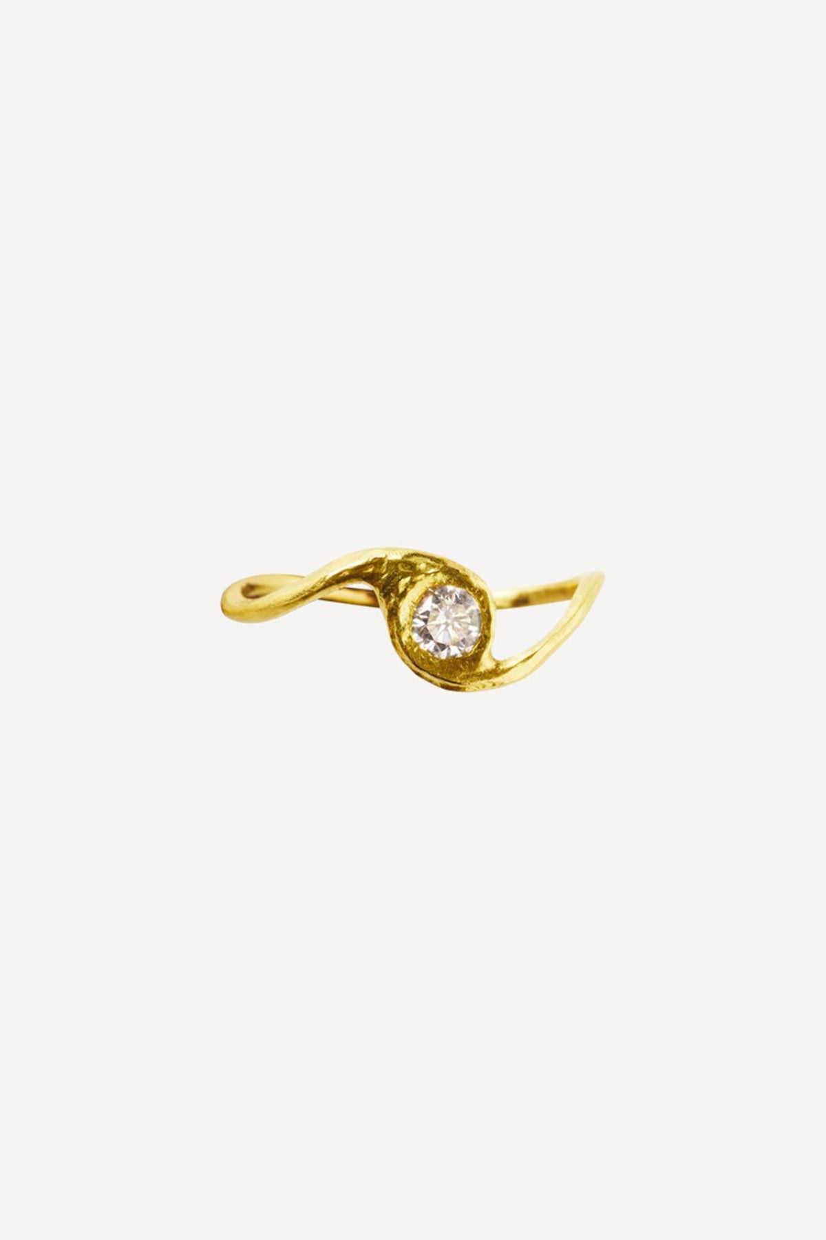 Solitaire Iman Petite 0.20 ct Diamond Gold Ring - Front View | Elhanati