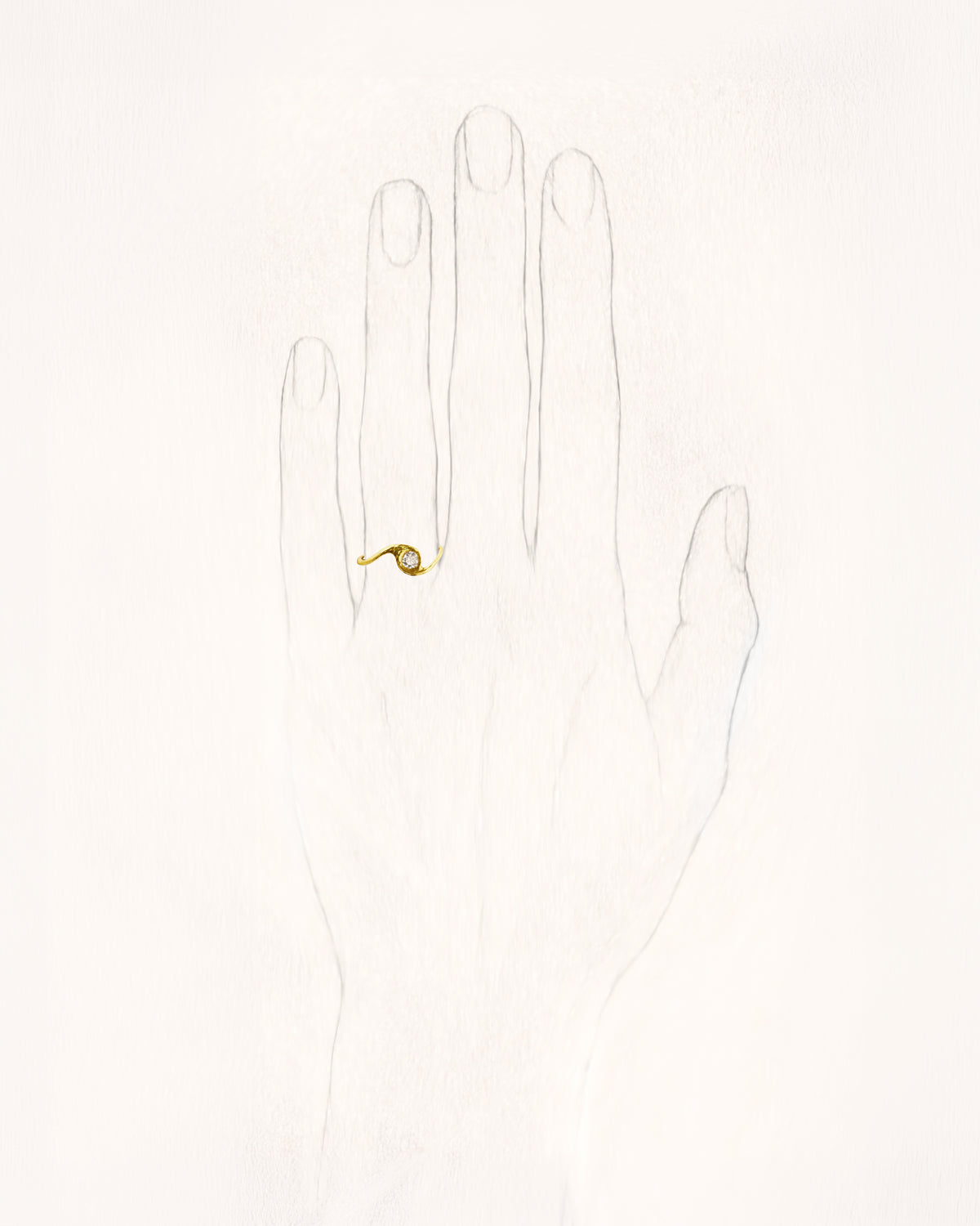 Solitaire Iman Petite 0.20 ct Diamond Gold Ring - On Hand | Elhanati