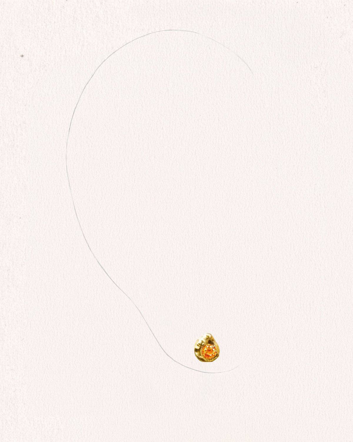 Solitaire Oda 0.10 Sapphire Gold Earring [Single] - On Ear | Elhanati