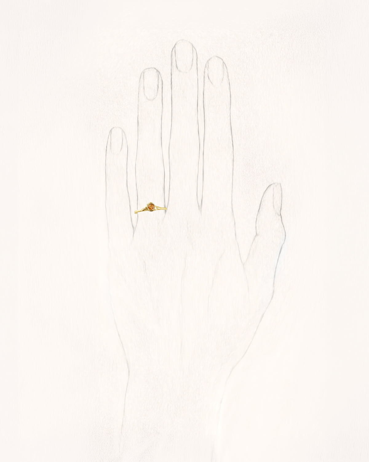 Solitaire Oda 0.10 Sapphire Gold Ring - On Hand | Elhanati
