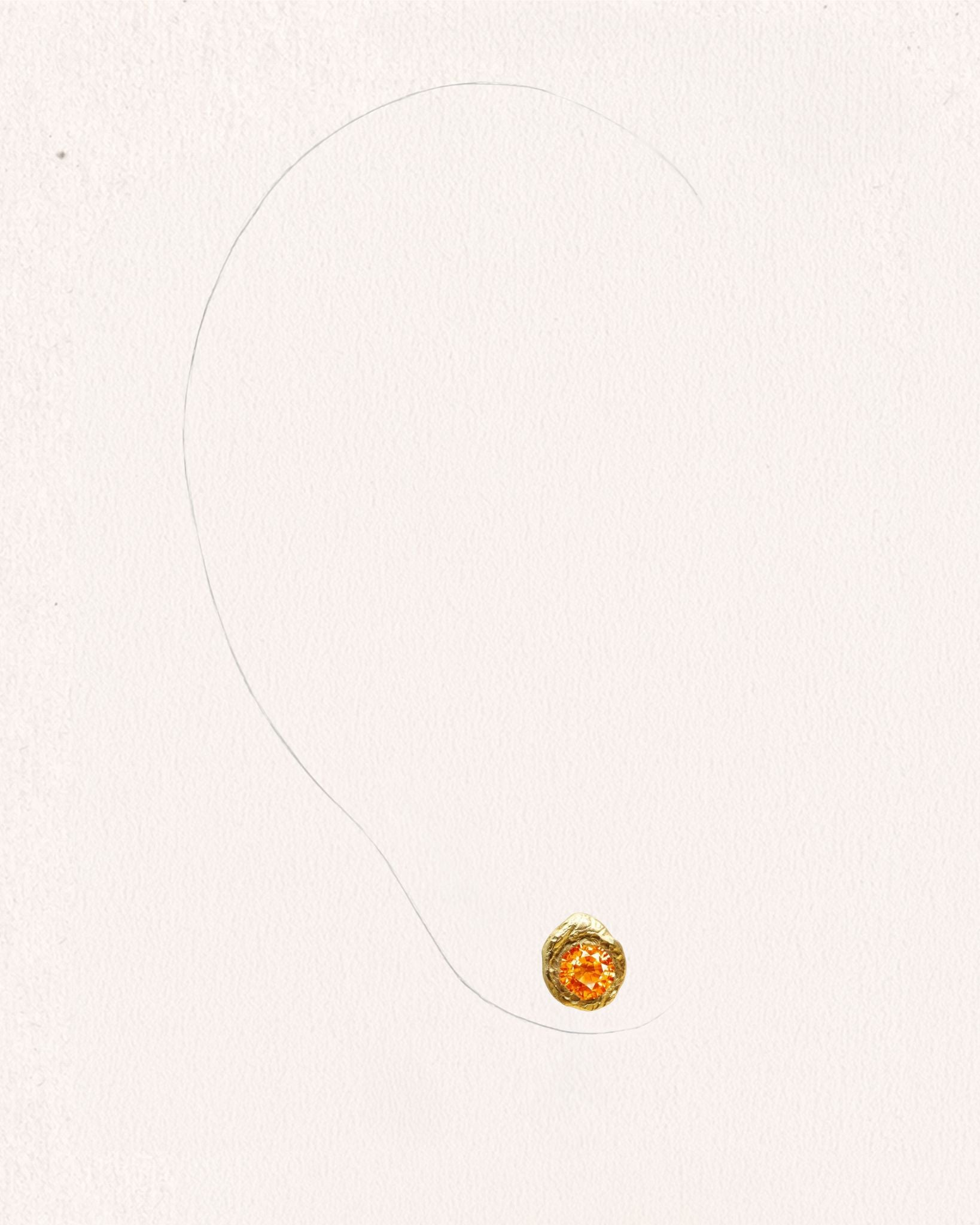 Solitaire Oda 0.35 Sapphire Gold Earring [Single]